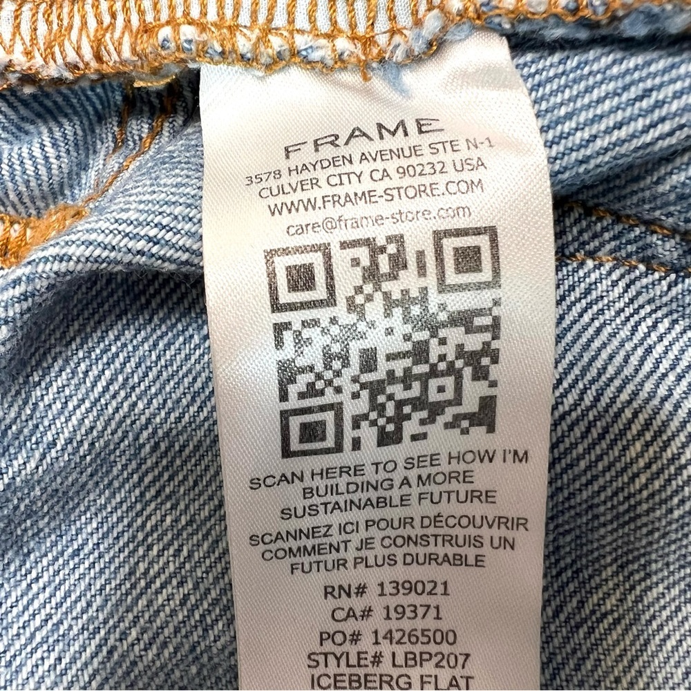 FRAME Denim Le Baggy Palazzo Jeans in Iceberg Flat Size 23 - Picture 9 of 15